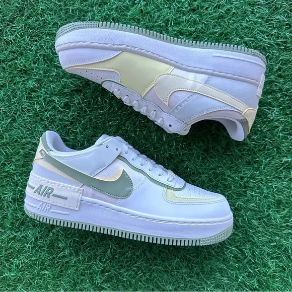 Nike Air Force 1 Shadow AF1 Sail / Oil Green - Picture 8 of 9